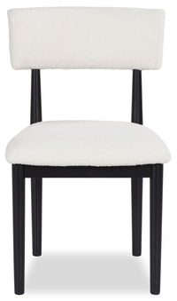 Chaise de salle à manger Jolie en tissu bouclé - blanche et noire