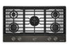 Surface de cuisson à gaz sur métal KitchenAid avec grille pour wok intégrée - minerai noir - KCGK536SBE