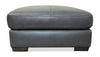 Pouf Classico de 30 po en cuir véritable avec pattes en bois - gris carbone