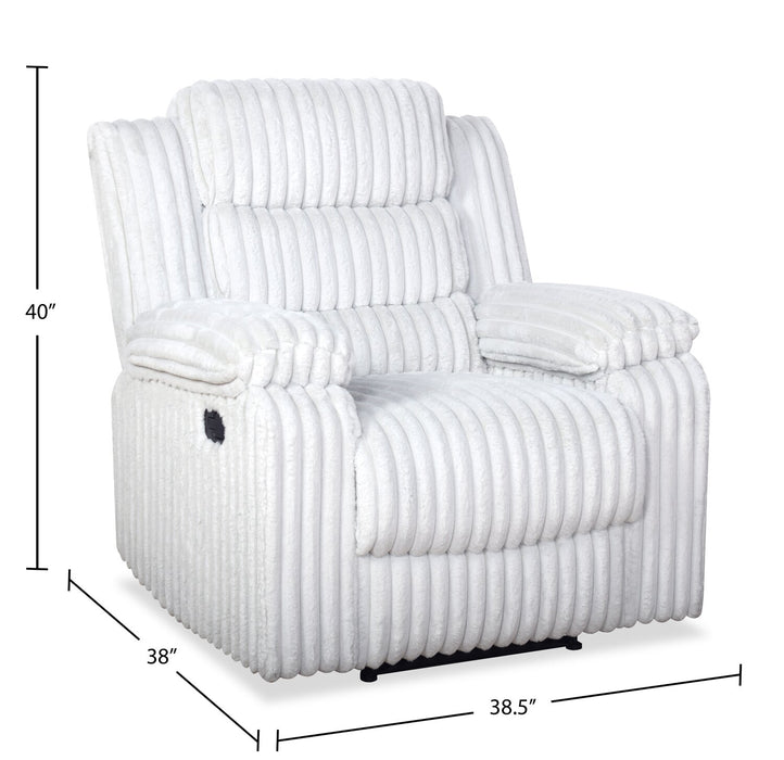 Fauteuil inclinable Bryson de 38,5 po en tissu de fausse fourrure - gris brume