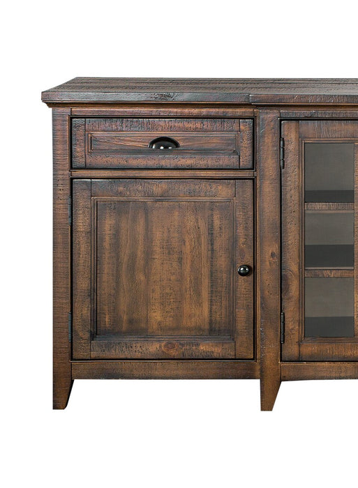 Meuble pour téléviseur traditionnel Wesley de 90 po avec rangement et système de gestion des câbles pour téléviseurs jusqu’à 95 po - muscade grillée