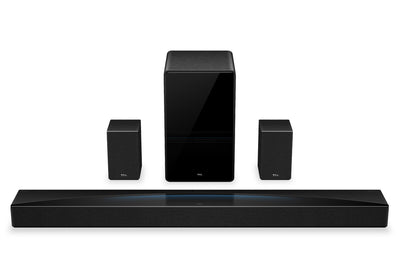 TCL Q85H Q-Class 7.1.4 Channel 860W Soundbar with Wireless Subwoofer & Surround Speakers (Q85H) | Barre de son de 860 W à 7.1.4 canaux TCL Q85H de série Q avec caisson d'extrêmes graves sans fil et haut-parleurs ambiophoniques (Q85H)