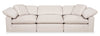 Sofa modulaire Eclipse de 124 po en tissu d’apparence lin avec coussins réversibles en duvet et plumes - beige lin