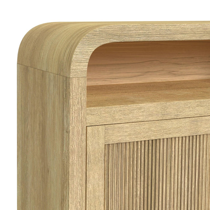Meuble pour téléviseur Scott Living Lenore de 60 po avec foyer électrique et rangement - naturel