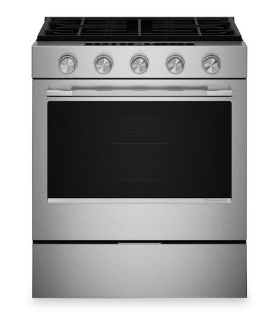 KitchenAid 30" 5.0 Cu. Ft. Smart Slide-in Gas Range with Convection Modes - Stainless Steel - KSGS330SPS | Cuisinière intelligente à gaz encastrée KitchenAid de 5,0 pi3 et de 30 po avec modes par convection - acier inoxydable - KSGS330SPS