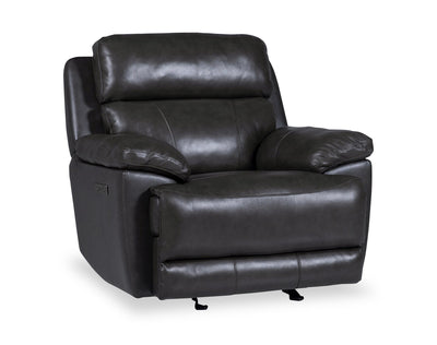 Sorrento 42" Genuine Leather Power Reclining Chair with USB Port - Charcoal Grey | Fauteuil à inclinaison électrique Sorrento de 42 po en cuir véritable avec port USB - gris anthracite