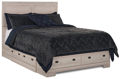 Yorkdale 6-Drawer Platform Bed with Headboard & Storage Frame, Made in Canada, White - Queen Size | Lit plateforme Yorkdale à 6 tiroirs fabriqué au Canada avec tête de lit et cadre de rangement, blanc…
