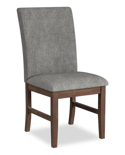 Rain Dining Chair with Cushion Fabric Seat & Back – Grey | Chaise de salle à manger Rain avec siège et dossier rembourrés en tissu - grise