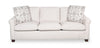 Sofa Mallie de 84 po en tissu de chenille avec accoudoirs enroulés et pattes en bois - blanc coquillage