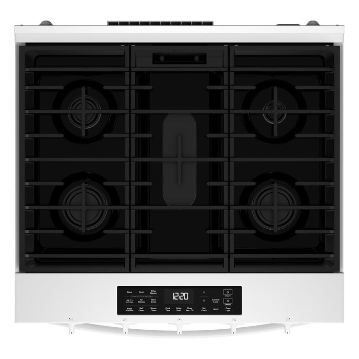 Cuisinière à gaz Whirlpool de 5 pi³ et de 30 po avec cuisson à air - blanche - WSGS5030SW