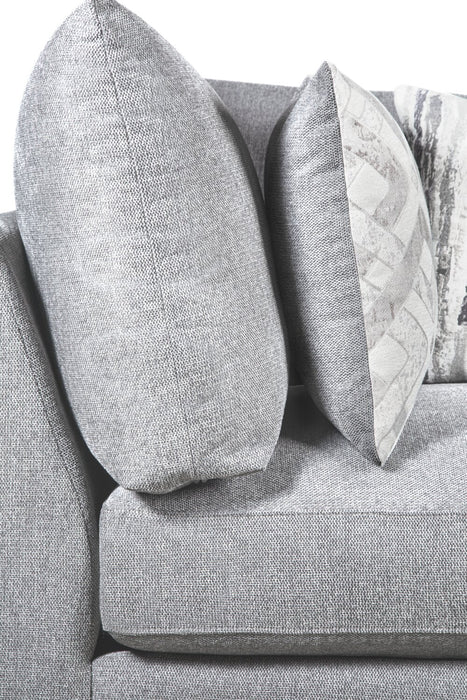 Sofa sectionnel modulaire Evolve de Scott Living 4 pièces en tissu d’apparence lin avec coussins en duvet et plumes - gris