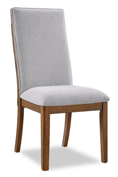 Ember Dining Chair with Polyester Fabric - Grey & Brown | Chaise de salle à manger Ember en tissu de polyester - beige et brune