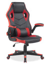 Fauteuil de jeu ergonomique Phœnix de 26,7 po avec coussin lombaire - noir et rouge