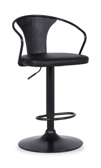 Tabouret bar Hero en tissu de cuir végétalien et en métal avec siège pivotant et réglable - gris