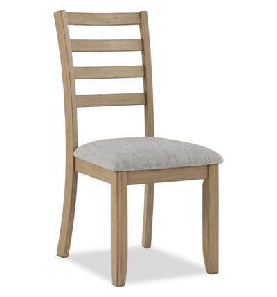 Cove Dining Chair with Cushion Fabric Seat, Ladder-Back – Natural/Grey | Chaise de salle à manger Cove avec siège rembourré en tissu et dossier en échelle - naturelle et grise