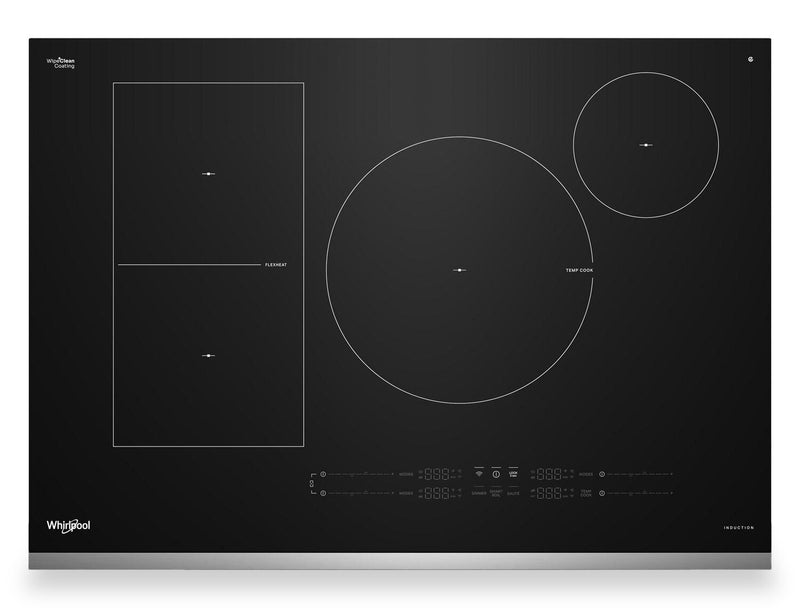 Surface de cuisson à induction Whirlpool de 30 po à 4 éléments - acier inoxydable - WCIT7530SS