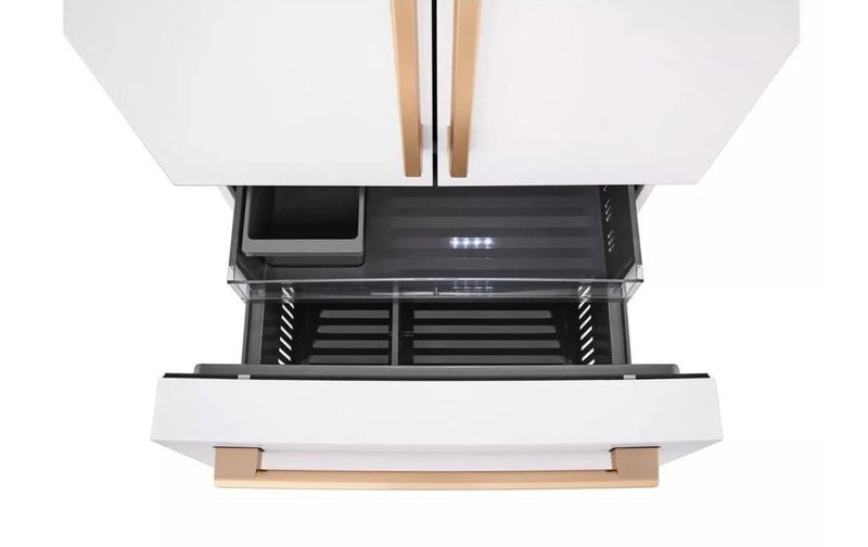 Réfrigérateur intelligent LG Studio de 27 pi3 et de 36 po de profondeur comptoir MAXMCà portes françaises - essence blanche - SRFB27W3