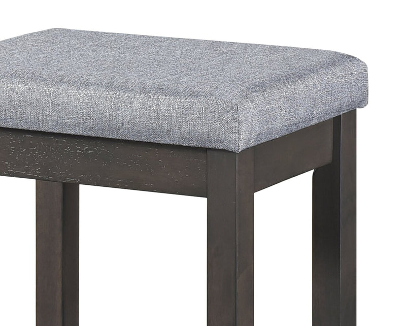 Table de salon moderne Noah de 60 po avec 3 tabourets de hauteur comptoir et ports USB - grise