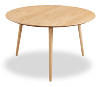 Table à café moderne Viola de 29,5 po avec dessus rond - chêne naturel