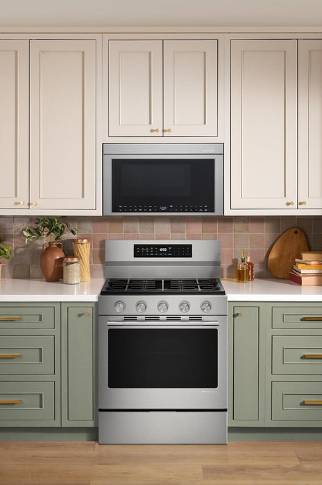 Cuisinière intelligente à gaz KitchenAid de 5,0 pi3 et de 30 po avec modes par convection - acier inoxydable résistant aux traces de doigts - KFGS530SPS