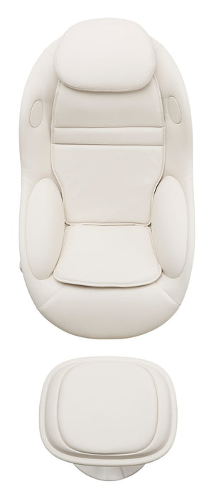 Fauteuil de massage inclinable LG de 29,6 po en tissu d’apparence cuir avec pouf assorti - beige