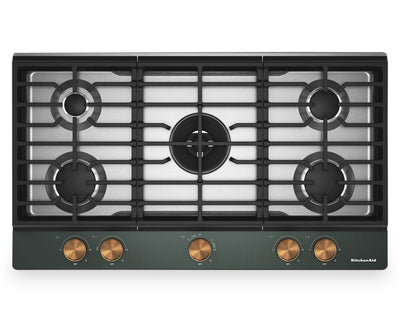 KitchenAid Gas-on-Metal Cooktop with Integrated Wok Grate - Juniper - KCGK736SJP | Surface de cuisson à gaz sur métal KitchenAid avec grille pour wok intégrée - genièvre - KCGK736SJP