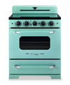 Cuisinière à induction Classic Rétro par Unique de 30 po et de 3,9 pi3 - turquoise brume marine - UNQ-30CR IC T