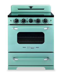 Cuisinière à induction Classic Rétro par Unique de 30 po et de 3,9 pi3 - turquoise brume marine - UNQ-30CR IC T