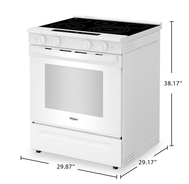 Cuisinière électrique Whirlpool de 5,3 pi3 avec friture à air et revêtement WipeCleanMC - blanc - YWSES7530RW
