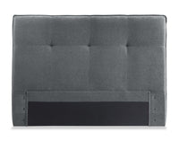 Tête de lit rembourrée Amos en tissu anthracite capitonné - format grand lit