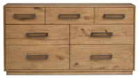 Commode Henri de Scott Living de 64 po (L) x 34 po (H) à 7 tiroirs en bois pour la chambre à coucher - brune