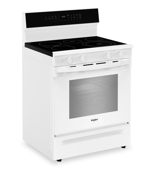 Cuisinière électrique Whirlpool de 5,3 pi3 et de 30 po avec friture à air sans préchauffage - blanche - YWFES7030SW