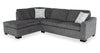 Sofa-lit sectionnel de gauche avec grand lit Aubrey de 114 po de style européen en tissu de chenille avec pattes en bois - gris