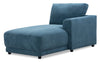 Fauteuil modulaire de droite Voyage en tissu avec coussins de dossier amovibles - bleu