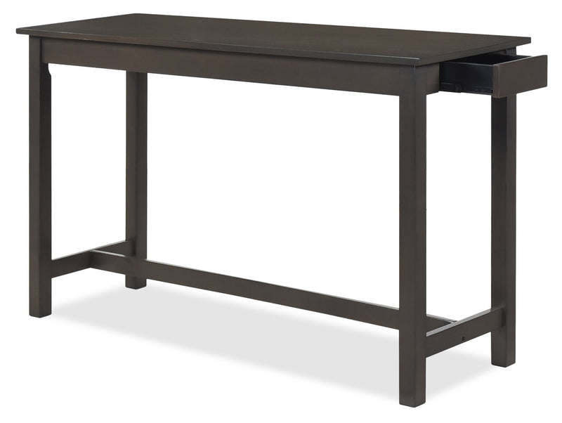 Table de salon moderne Noah de 60 po avec 3 tabourets de hauteur comptoir et ports USB - grise