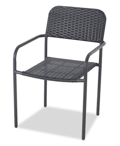 Paris Outdoor Patio Bistro Chair - Hand-Woven Resin Wicker, UV & Weather Resistant - Black | Chaise bistro Paris pour la terrasse à l’extérieur - osier en résine tressé à la main, résistante aux rayons UV et aux intempéries - noire