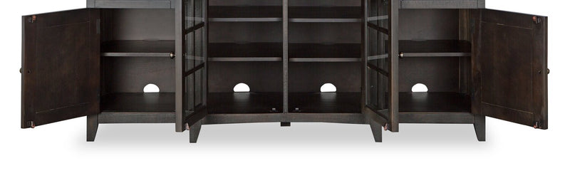 Meuble pour téléviseur traditionnel Wesley de 70 po avec rangement et système de gestion des câbles pour téléviseurs jusqu’à 75 po - graphite