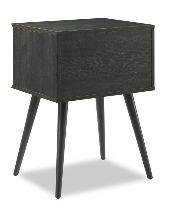 Table de nuit Mori de 18 po (l) x 25,75 po (H) à 2 tiroirs - noire