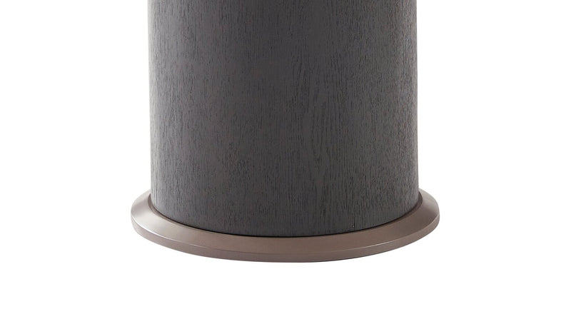 Table de bout ronde moderne Circa de 23,6 po - verre trempé ambré et bois noir CIRCAETB