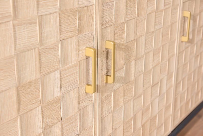 Armoire décorative Alenna de 60 po à 3 portes - noire avec portes blanc vieilli