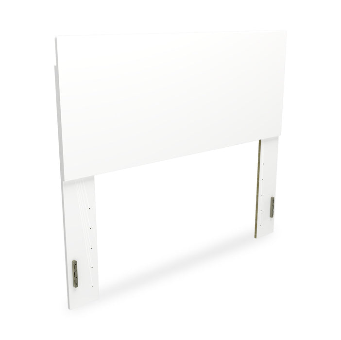 Lit à panneaux Riley avec tête de lit et cadre de lit pour enfants, fabriqué au Canada, blanc - format lit double