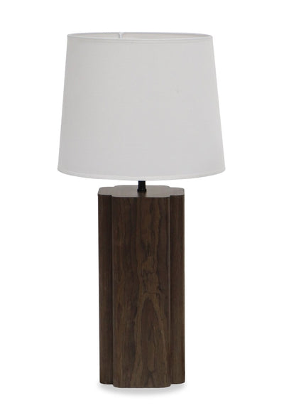 Wren 28.7" Table Lamp with Linen Shade – Dark Walnut | Lampe de table Wren de 28,7 po avec abat-jour en lin - noyer foncé