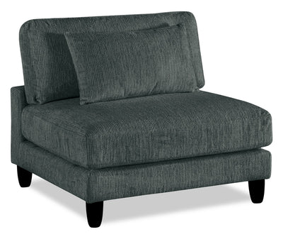 Lounge Modular 40" Chenille Fabric Armless Chair - Grey | Fauteuil sans accoudoirs modulaire Lounge de 40 po en tissu chenille - gris