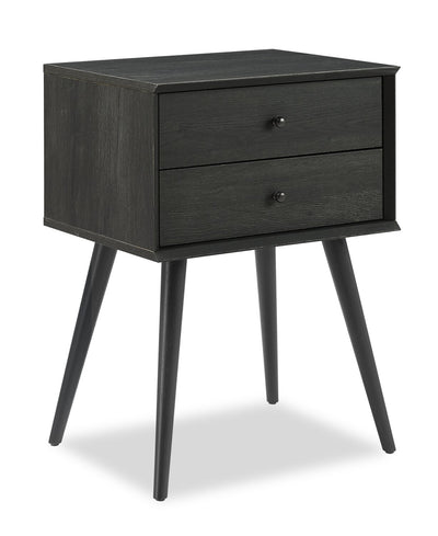 Mori Bedside 2-Drawer Nightstand, 18"W x 25.75"H - Black | Table de nuit Mori de 18 po (l) x 25,75 po (H) à 2 tiroirs - noire