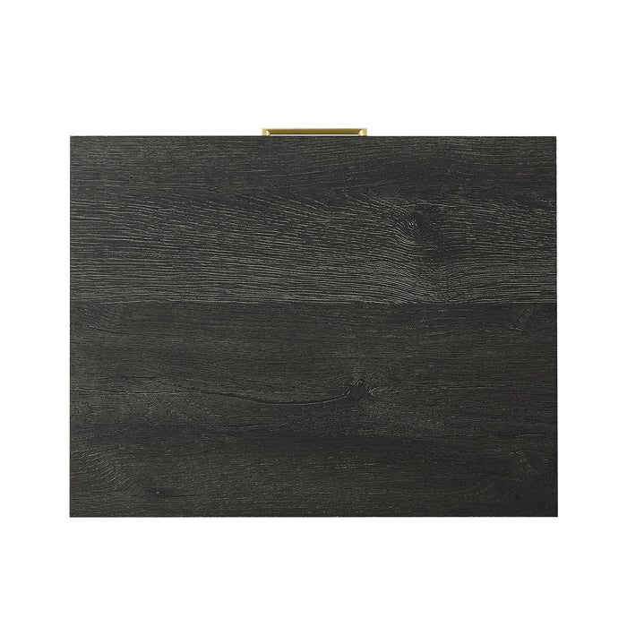 Table de nuit Alia de 18 po (l) x 25,75 po (H) à 2 tiroirs avec touche dorée - noire