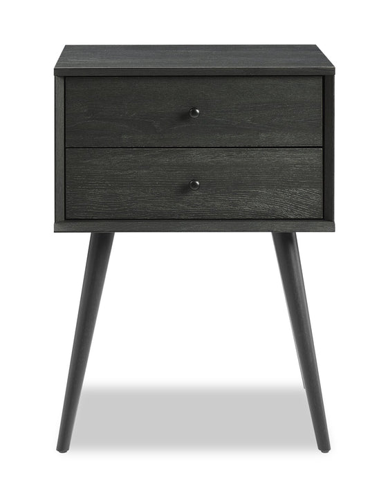 Table de nuit Mori de 18 po (l) x 25,75 po (H) à 2 tiroirs - noire