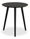 Table de bout ronde moderne Viola de 20 po - frêne noir