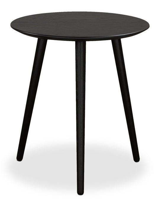Table de bout ronde moderne Viola de 20 po - frêne noir