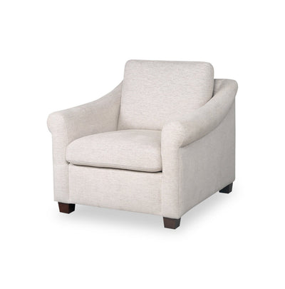 Mallie 36" Chenille Fabric Chair with Rolled Arms and Wood Legs - Shell White | Fauteuil Mallie de 36 po en tissu de chenille avec accoudoirs enroulés et pattes en bois - blanc coquillage