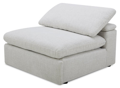 Sky Modular 44" Fabric Armless Power Reclining Chair with Feather Down Cushions - Nathan Wheat | Fauteuil sans accoudoirs à inclinaison électrique modulaire Sky de 44 po en tissu avec coussins en duvet et plumes - blé Nathan